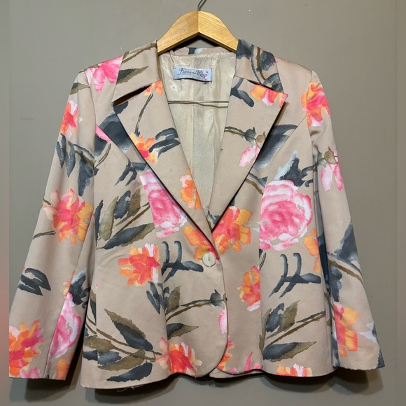 FONTANA ROSA Vintage Handmade in Italy Two-Piece Floral Dress & Blazer Set - Picture 7 of 11